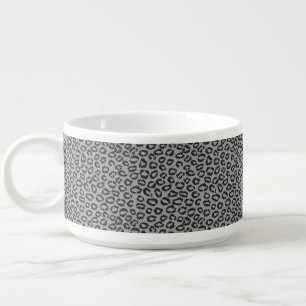 Black net lace with leopard pattern on white bowl