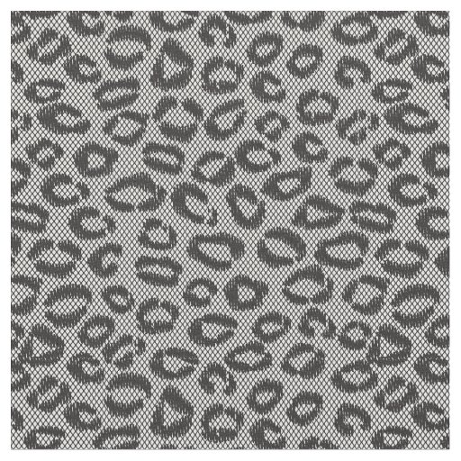 Black net lace with leopard pattern on white fabric