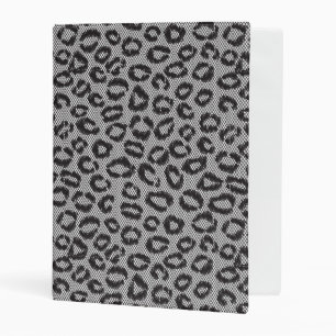 Black net lace with leopard pattern on white mini binder