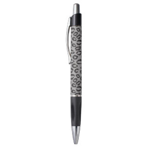 Black net lace with leopard pattern on white pen