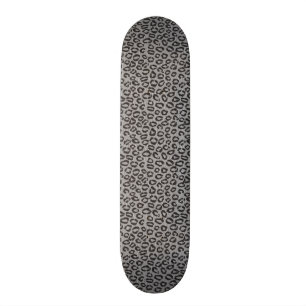 Black net lace with leopard pattern on white skateboard