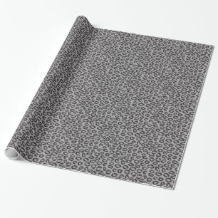 Black net lace with leopard pattern on white wrapping paper