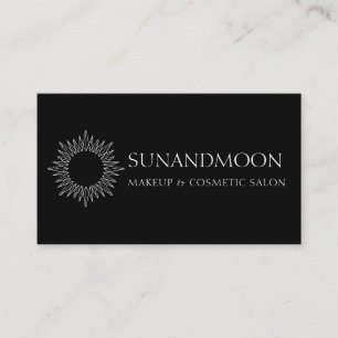 Black Neutral Spiritual Handwritten Sun Moon Business Card