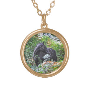 Black New Forest Pony & Forest U.K. Gold Plated Necklace