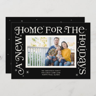 Black New Home for the Holidays Photo Holiday Card