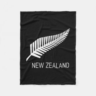 Black New Zealand Fern Shirt Mens Black Nz Gift Fleece Blanket