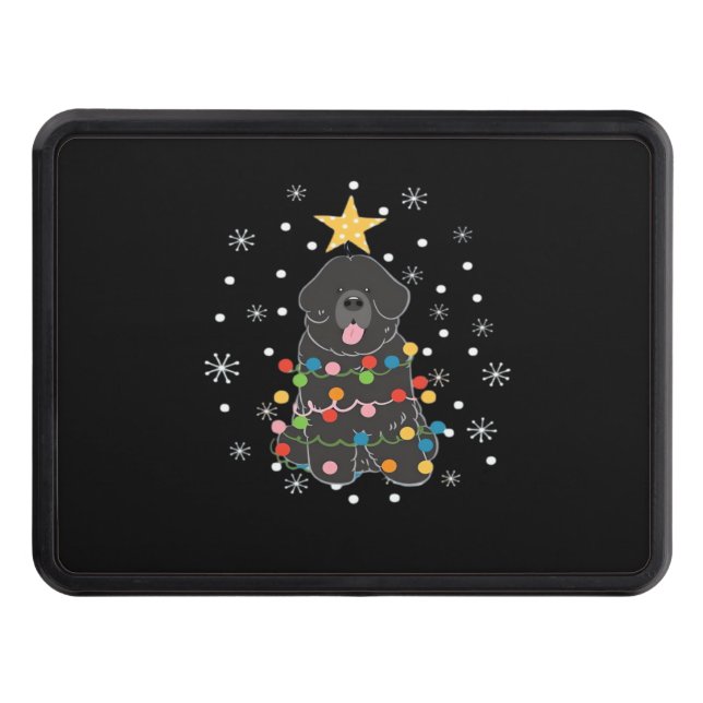 Black Newfie Newfoundland Dog Christmas Tree Class Hitch Cover (Front)