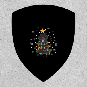 Black Newfie Newfoundland Dog Christmas Tree Class Patch