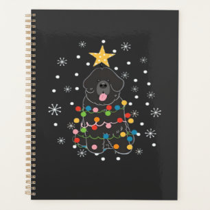 Black Newfie Newfoundland Dog Christmas Tree Class Planner