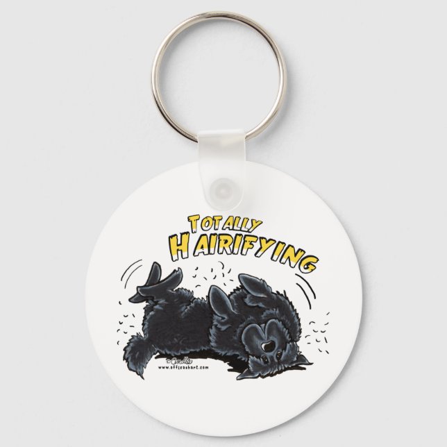Black Newfie Totally Hairifying Keychain (Front)