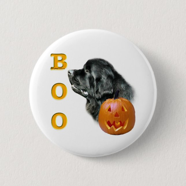 Black Newfoundland Boo - Button (Front)