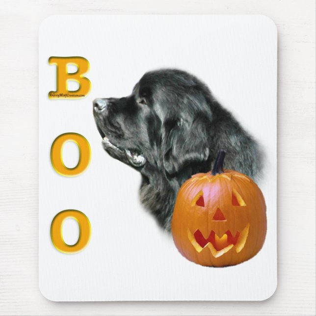 Black Newfoundland Boo Mouse Pad (Front)