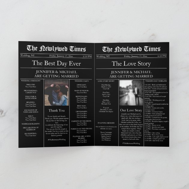 Black Newspaper Wedding Timeline Program Story
