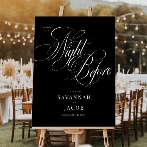 Black Night Before Script Rehearsal Welcome Sign