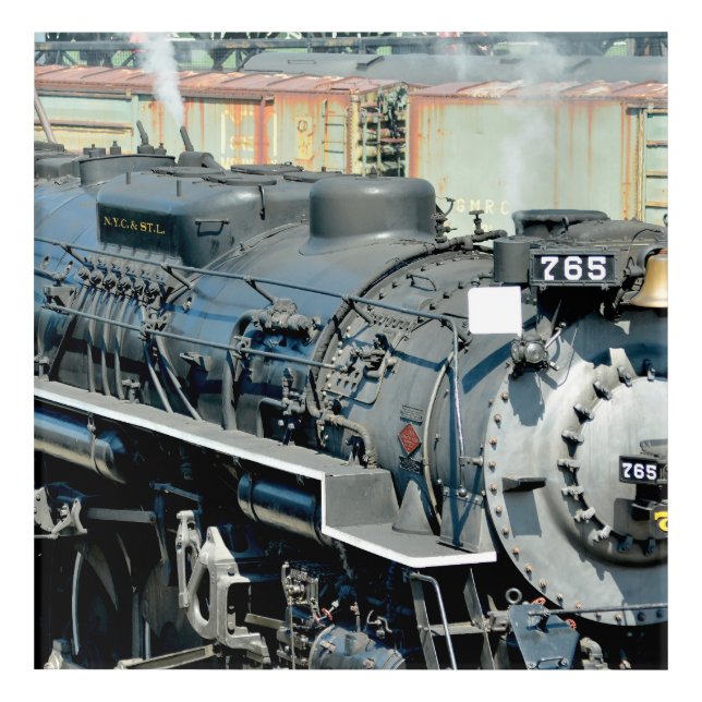 Black Nikel Plate Road 765 Steam locomotive Train  Acrylic Print (Front)