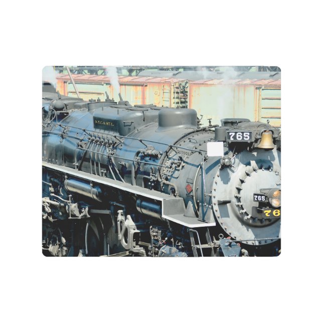 Black Nikel Plate Road 765 Steam locomotive Train  Metal Print (Front)