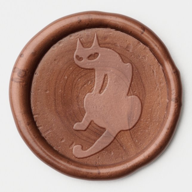 BLACK NINJA CAT WAX SEAL STICKER (Front)