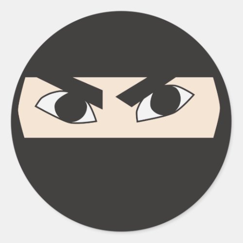 Black Ninja Classic Round Sticker