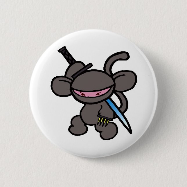 Black Ninja Claw-No Words Button (Front)