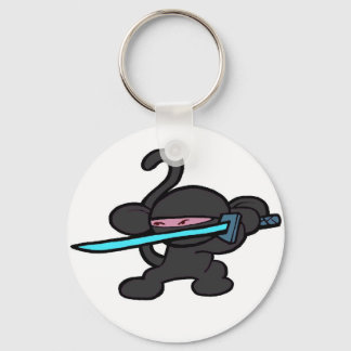 Black Ninja on Guard-No Words Keychain