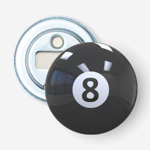Black No. 8 Billiard Pool Ball Bottle Opener
