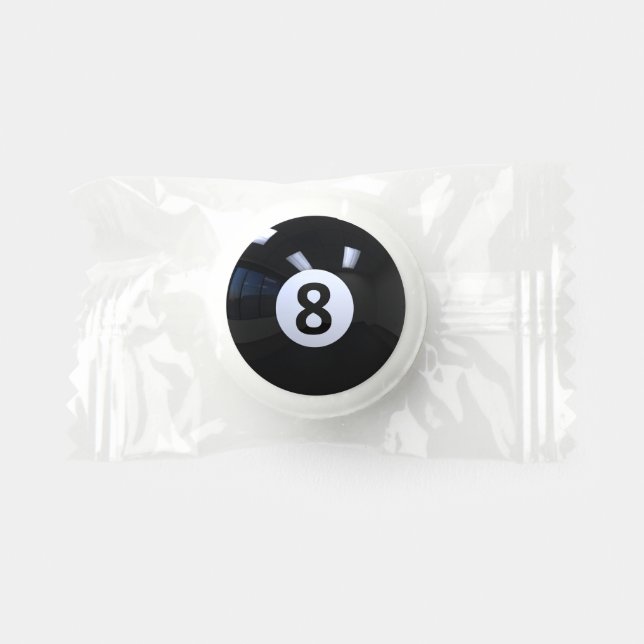 Black No. 8 Billiard Pool Ball Life Saver® Mints (Front)