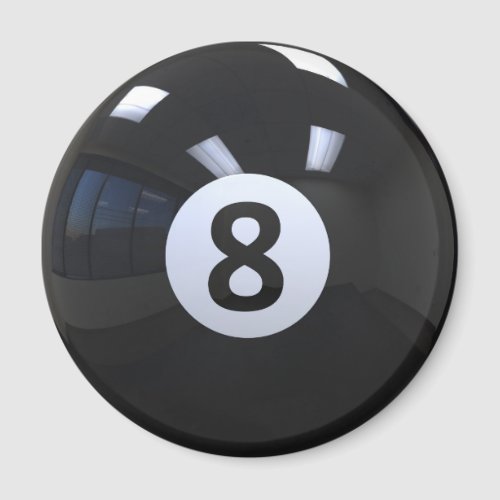 Black No 8 Billiard Pool Ball Magnet