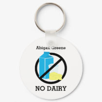 Black No Dairy Allergy Alert Kids Personalized Keychain