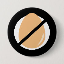 Black No Eggs Kids Egg Allergy Alert Button