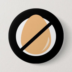 Black No Eggs Kids Egg Allergy Alert Button
