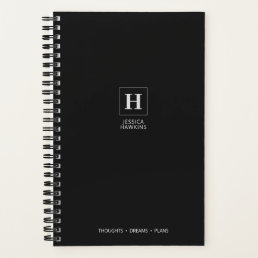 Black Noir Classic Monogram Notebook