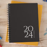Black Noir Personal Weekly Planner<br><div class="desc">Simple personal stationery annual planner with black noir cover. Annual planner (12 months) with open monthly overviews and weekly planning sheets. Contact for assistance in personalizing.</div>