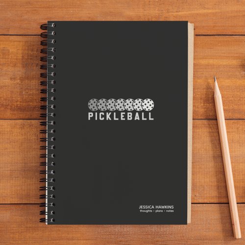 Black Noir Pickleball Logo Gradient Personal Notebook