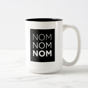 Black Nom Nom Nom Two-Tone Coffee Mug