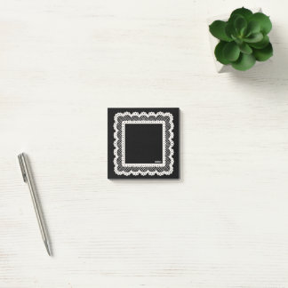 Black Notes with White Doily Trim