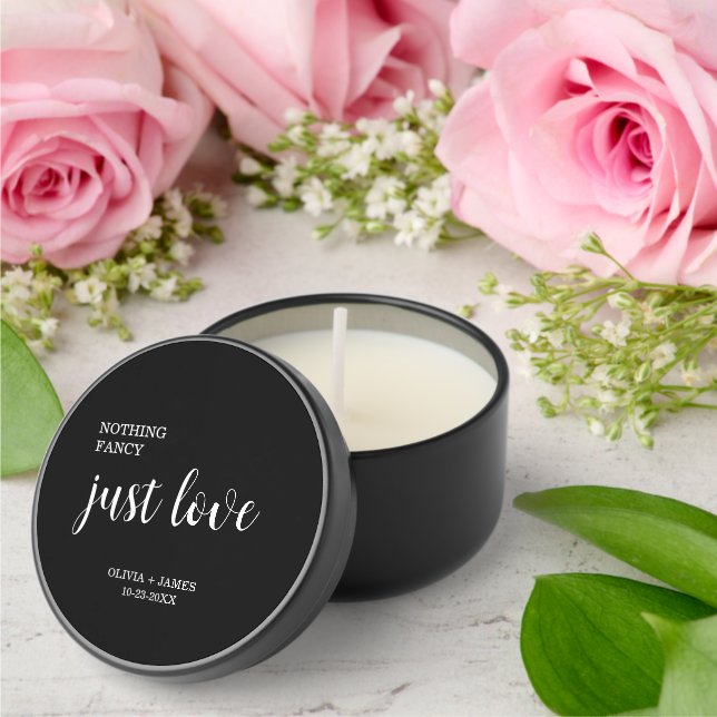 Black Nothing Fancy Just Love Wedding   Mini Candle Favors (Insitu (Wedding))