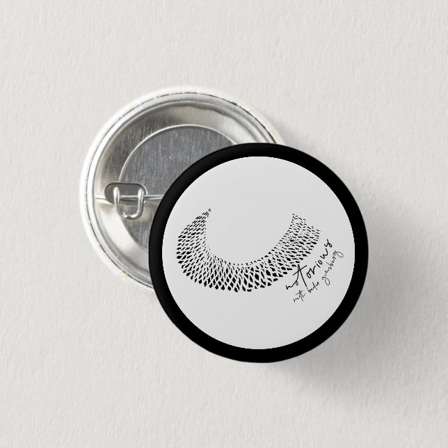 Black Notorious RBG Women Right Button (Front & Back)