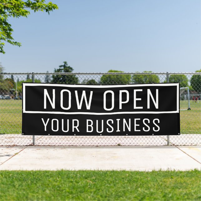 Black Now Open Banner (Insitu)