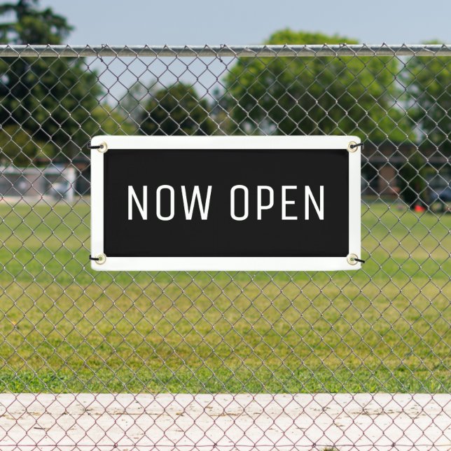 Black Now Open Banner (Insitu)