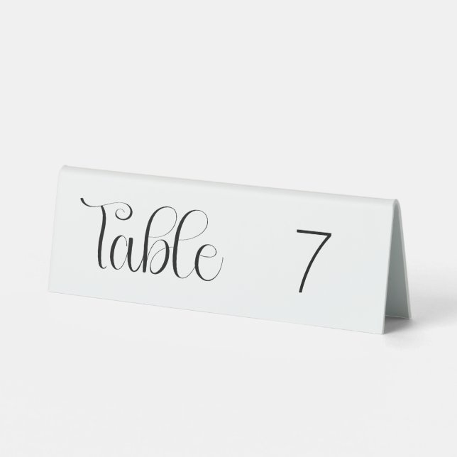 Black Number  6x2 Table Tent Sign (Back)