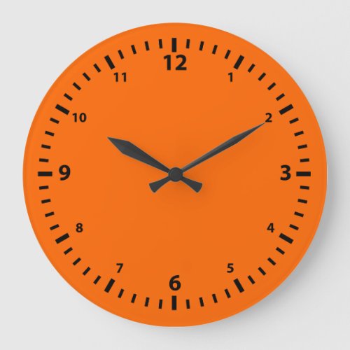 Black Number Faceplate on Orange Large Clock