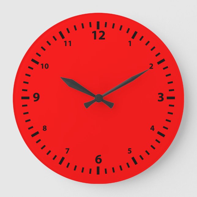 Black Number Faceplate on Red Large Clock (Front)