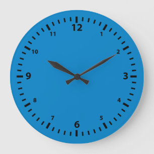 Black Number Faceplate on Turquoise Blue Large Clock