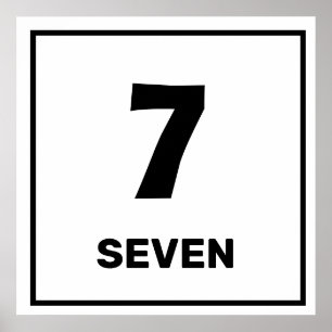 Black number seven Poster