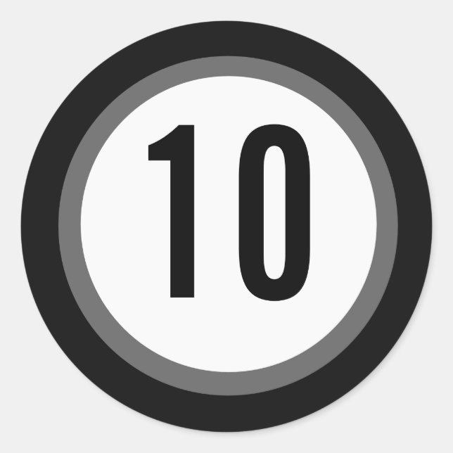 Black Number Sticker (Front)