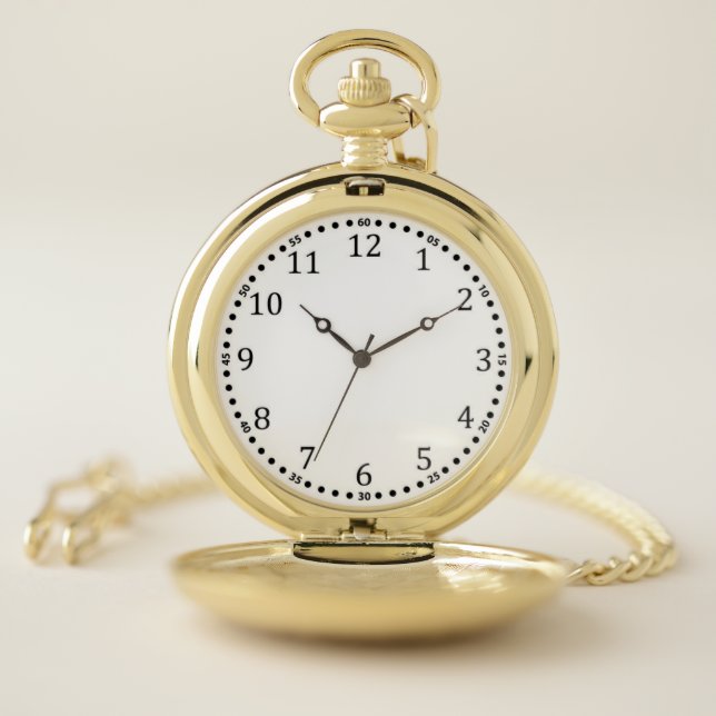 Black Numbers Gold Pocket Watch (Inside)