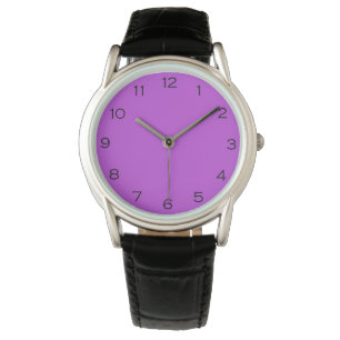 Black Numbers on Purple wat Watch