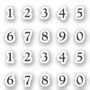 Black numbers sticker