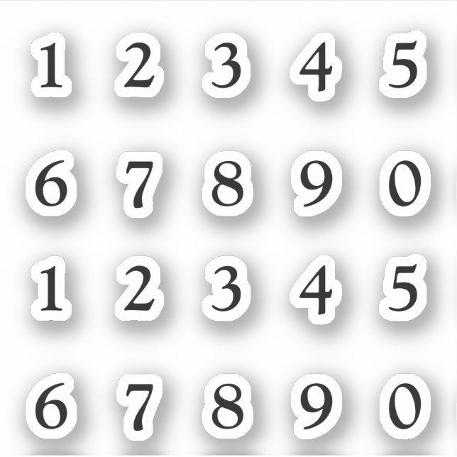 Black numbers sticker (Front)
