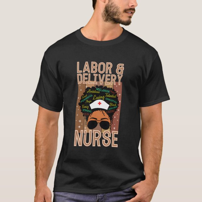 Black Nurse African American Women Tees Labor And  (Front)